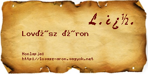 Lovász Áron névjegykártya