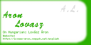 aron lovasz business card